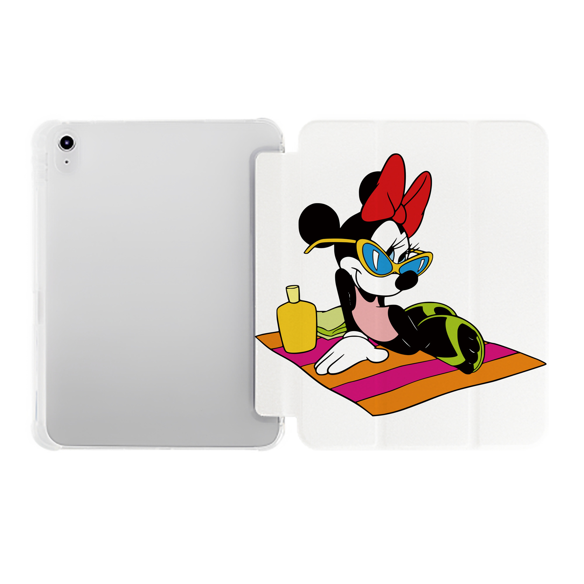（画像用） ミッキーマウス Mickey Mouse IPad ケース ペン収納付き 三つ折りスタンド PUレザー×シリコン 対応機種9.5/10.5/10.9インチ